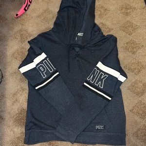 PINK lace up hoodie